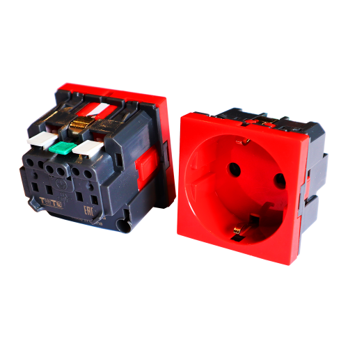 Розетка электрическая Mosaic одинарная с заземлением и шторками, безвинтовое подключение